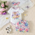 thumbnail image 2 of HCNTES Baby Girl Clothes 0 3 6 9 12 18 Months Little Deer Print Ruffle Romper and Floral Short Sets Cute Baby Summer Outfit, 2 of 8