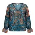 thumbnail image 5 of Neewe Blouses for Women Dressy Casual Flowy Boho Tops V Neck Long Sleeve Shirts Spring Fall Outfits 2026, 5 of 5
