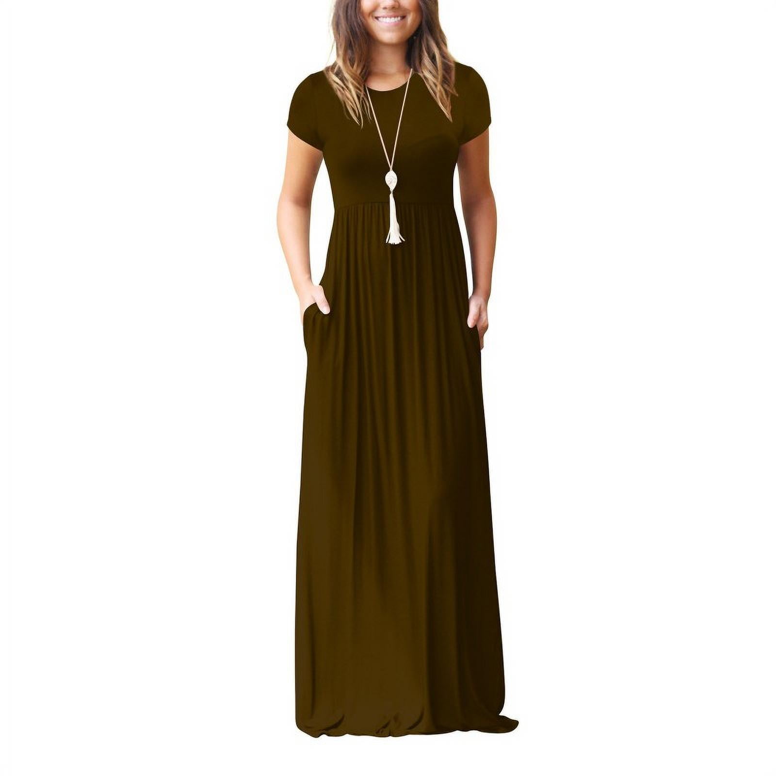 Short Sleeve Maxi Dress with Pocket 