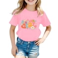 thumbnail image 1 of GDREDA T-Shirt à Manches Courtes Imprimé Graphique Décontracté pour Garçons, Col Rond Confortable, Rose, 0-1 An, 1 of 3