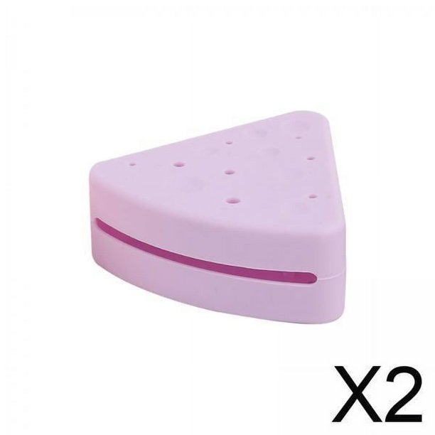 Soporte para esponjas de maquillaje,Soporte triangular para esponjas de maquillaje de viaje,Estuche para esponjas para polvos de silicona suave portátil,Caja de almacenamiento para esponjas de