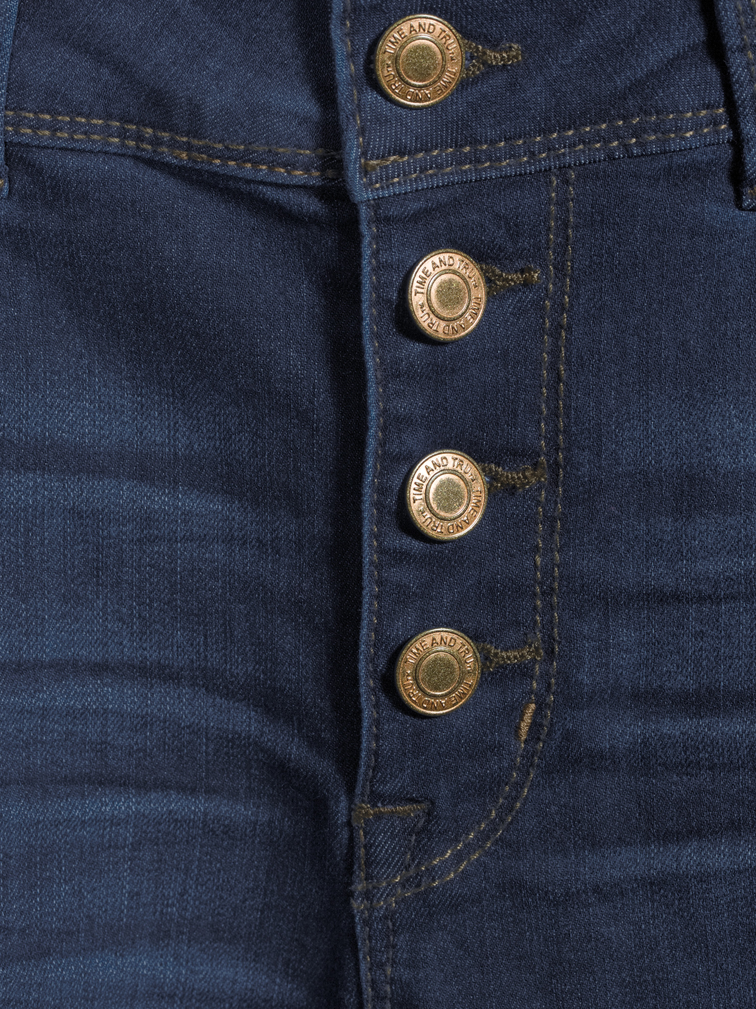 Time and Tru Women's High Rise Button Skinny Jeans - image 5 of 6