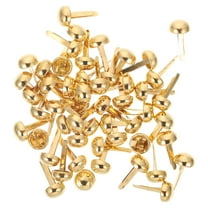 PBPBOX 100Pcs Golden Paper Brads for Scrapbook Paper Fastener Use
