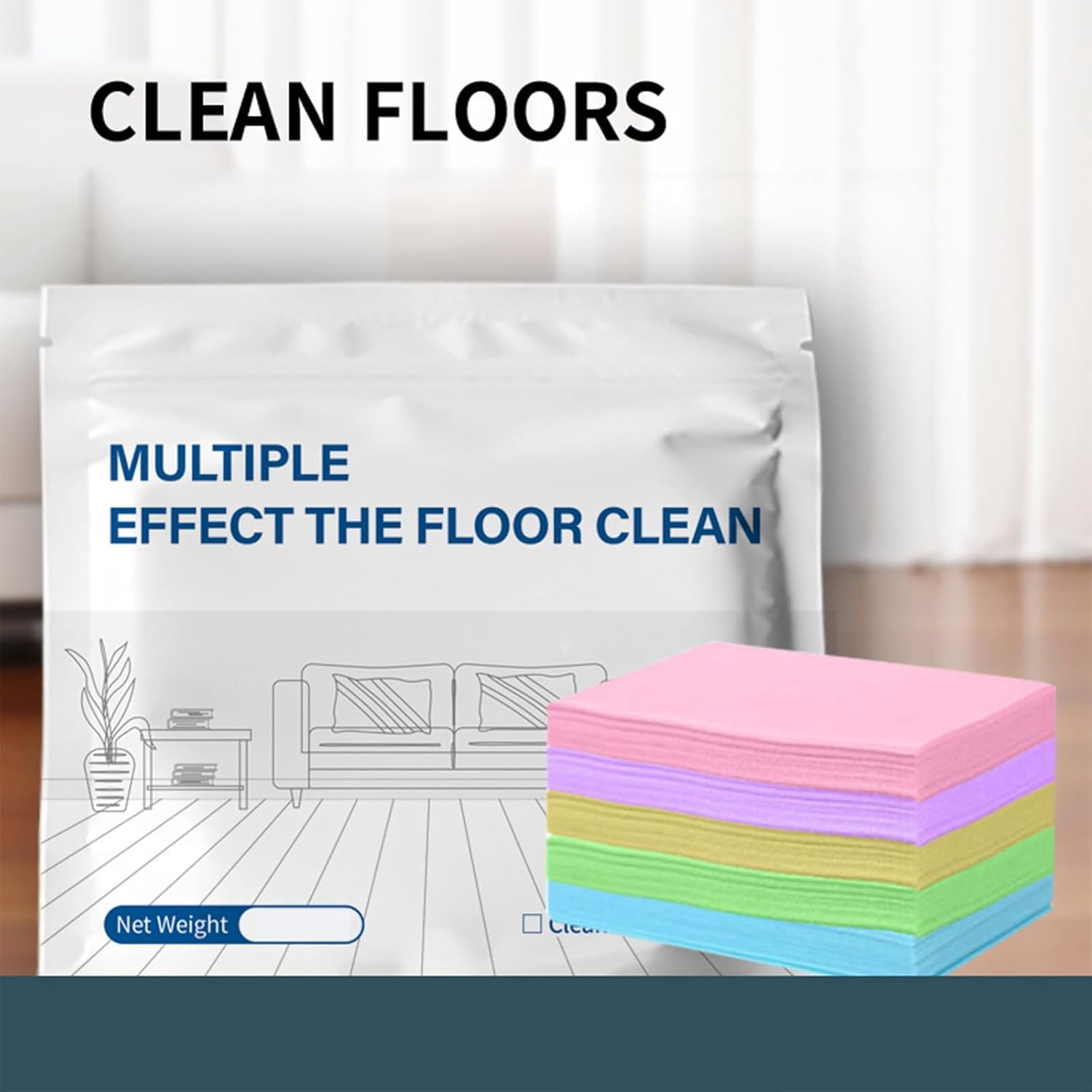 Multiple Effect The Floor Clean,100/200/300 Piece Floor Cleaning Tablets Multi-Surface Cleaner, Gentle Formula Floor Cleaner And Polish For Hardwood Laminate Tile & Rv Walls