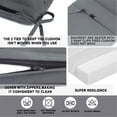 thumbnail image 5 of 2PCS Set Outdoor Lounge Chair Cushion Replacement Patio Funiture Seat Cushion Chaise Lounge Cushion (Grey)  [Sale to Temu is Banned.Weekend can not be shipped, order with caution], 5 of 5