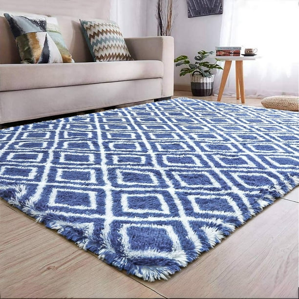 Noahas Soft Geometric Area Rugs for Bedroom Living Room Shaggy Patterned Fluffy Carpets, Decor