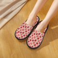 thumbnail image 5 of KLL Strawberries Slippers for Women Men House Slip on Indoor Outdoor Bedroom Furry Fleece Lined Ladies Comfy Anti-Skid Rubber Hard Sole-Medium, 5 of 8