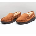 thumbnail image 5 of Alpine Swiss Moccasin Slipper Genuine Suede and Faux Shearling Lining, Chestnut, Men, 5 of 9