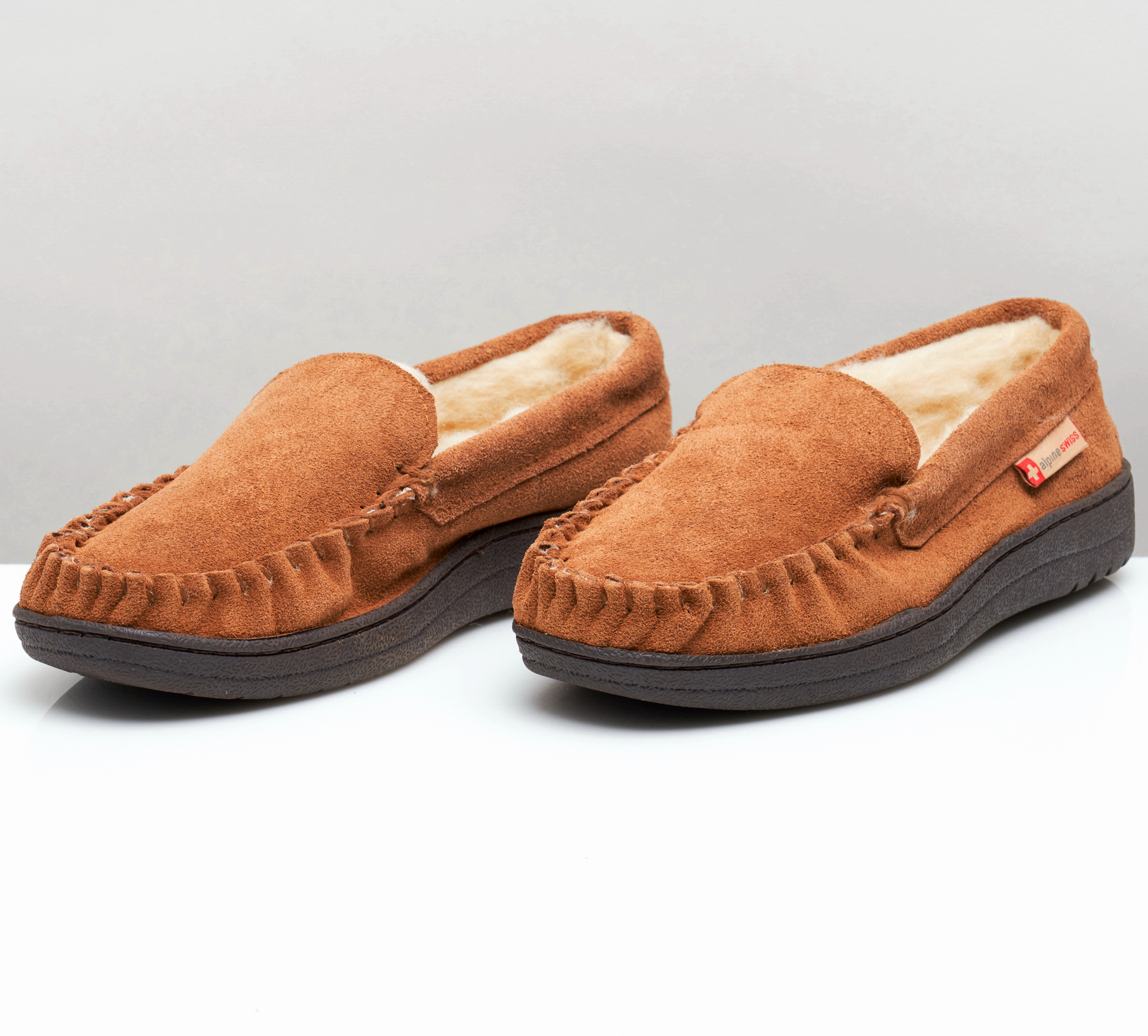 Alpine Swiss Men's Yukon Genuine Suede Moccasin Slipper photo 4