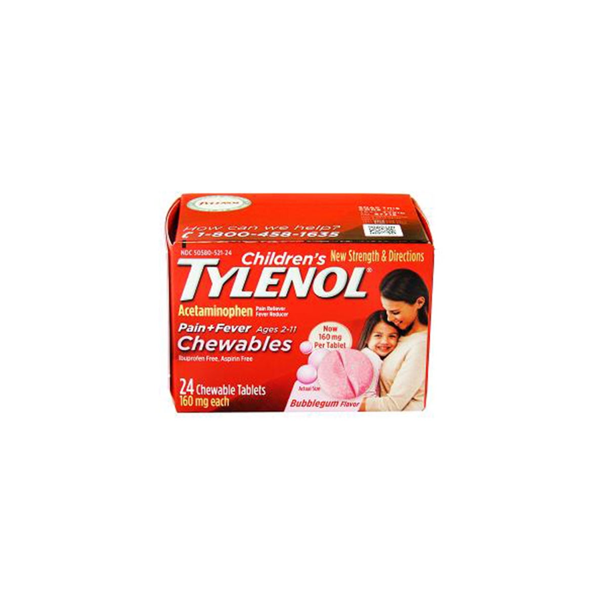 Product Of Tylenol, Childrens Chewables Bubblegum, Count 1 Children