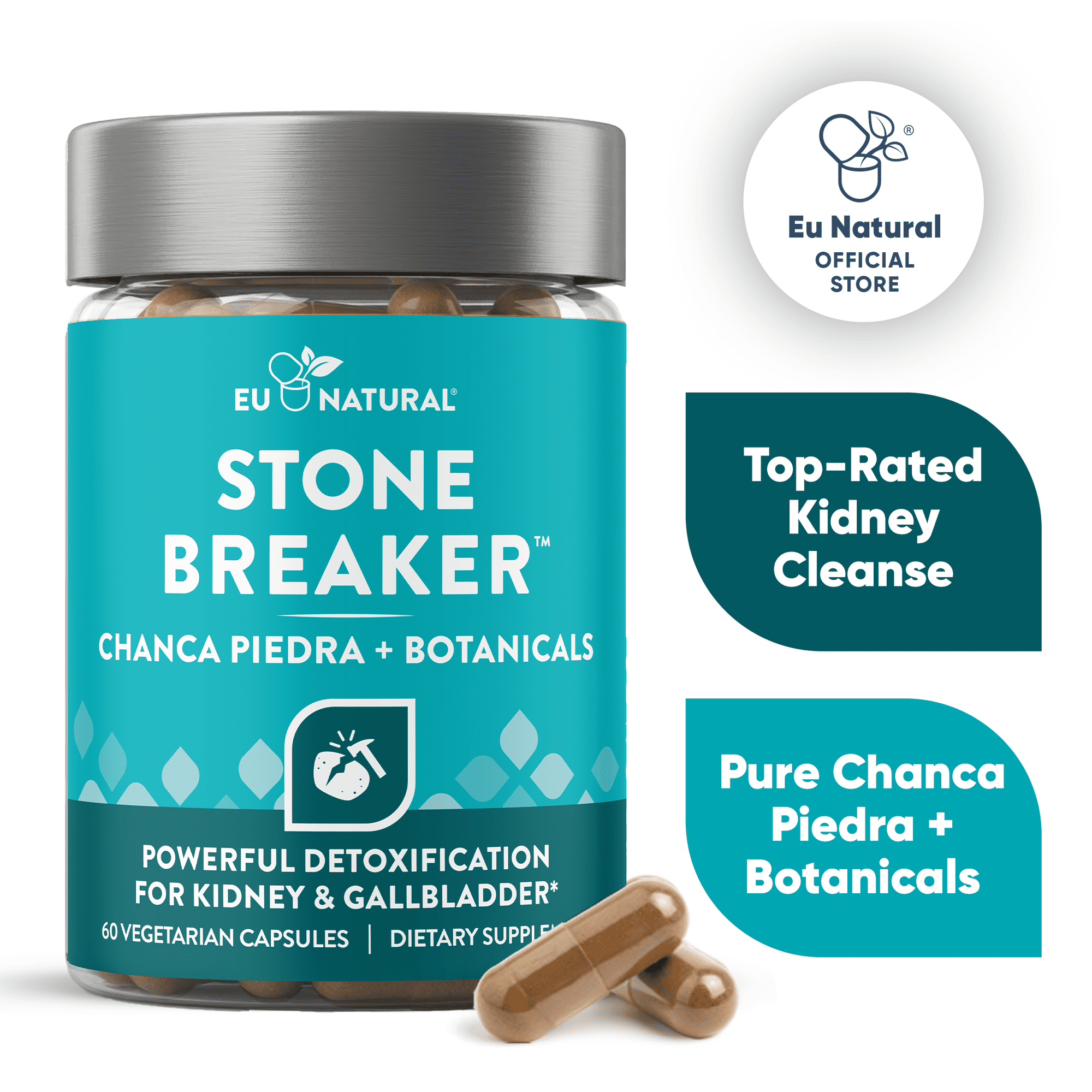 Eu Natural Stone Breaker Chanca Piedra – 60 Vegetarian Capsules
