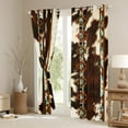 thumbnail image 3 of Cowhide Curtains & Drapes Western Curtains,Brown Cow Print 30%-50% Blackout Curtains Exotic Diamond Aztec Tribe Farm Animals Bull Cattle Skin Room Decor Cowboys Gifts for Women, 3 of 6