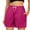 Hot Pink, variant on Women Shorts Drawstring Solid Color Elastic Waist Shorts with Pocket Summer Casual Pants Womens Running Shorts Dark Green L