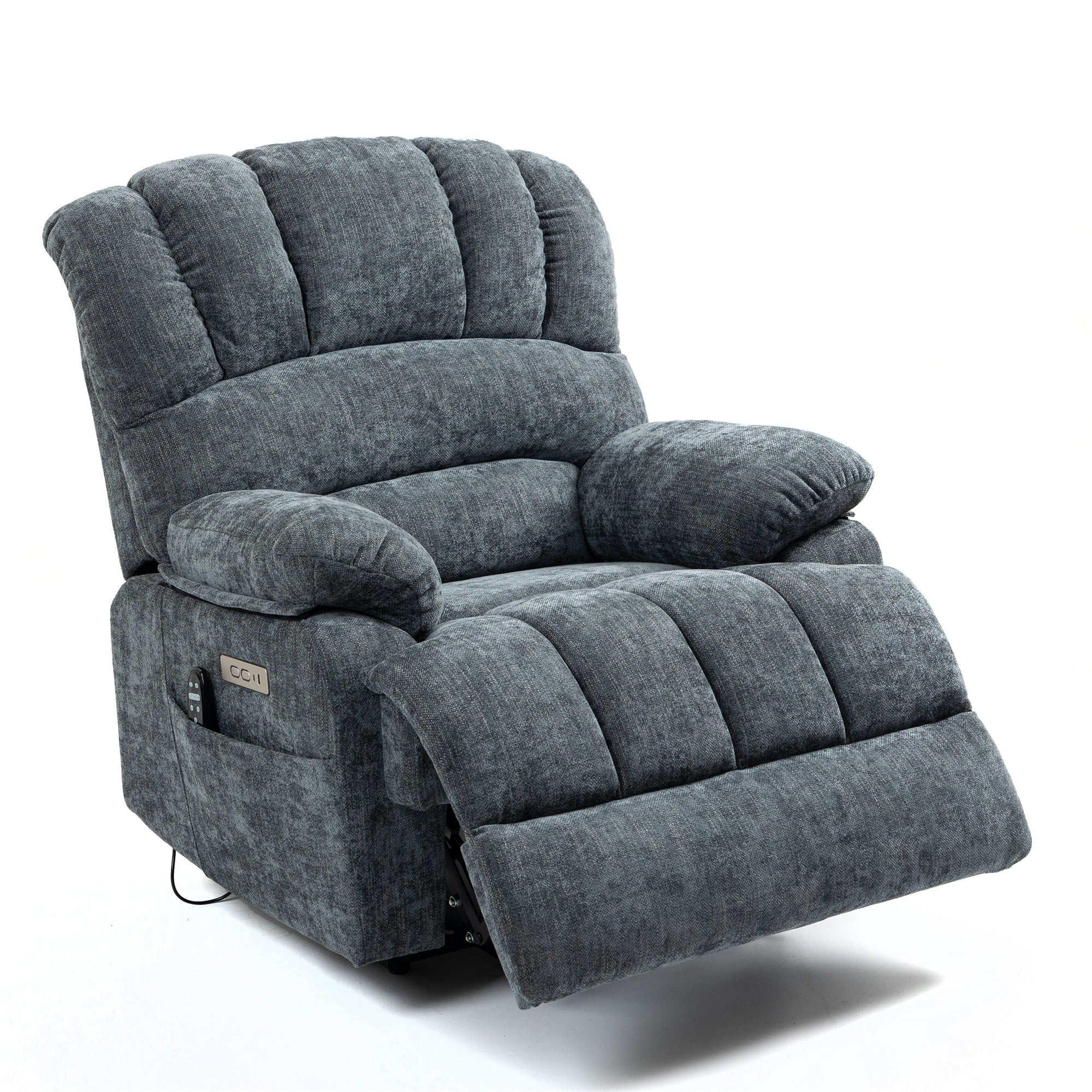 Kadyn Chenille Power Lift Recliner Chair with 8-Point Vibration Massage and Lumbar Heating for Living Room Bedroom, Blue-Gray Kadyn Chenille Power Lift Recliner Chair with 8-Point Vibration Massage and Lumbar Heating for Living Room Bedroom, Blue-Gray