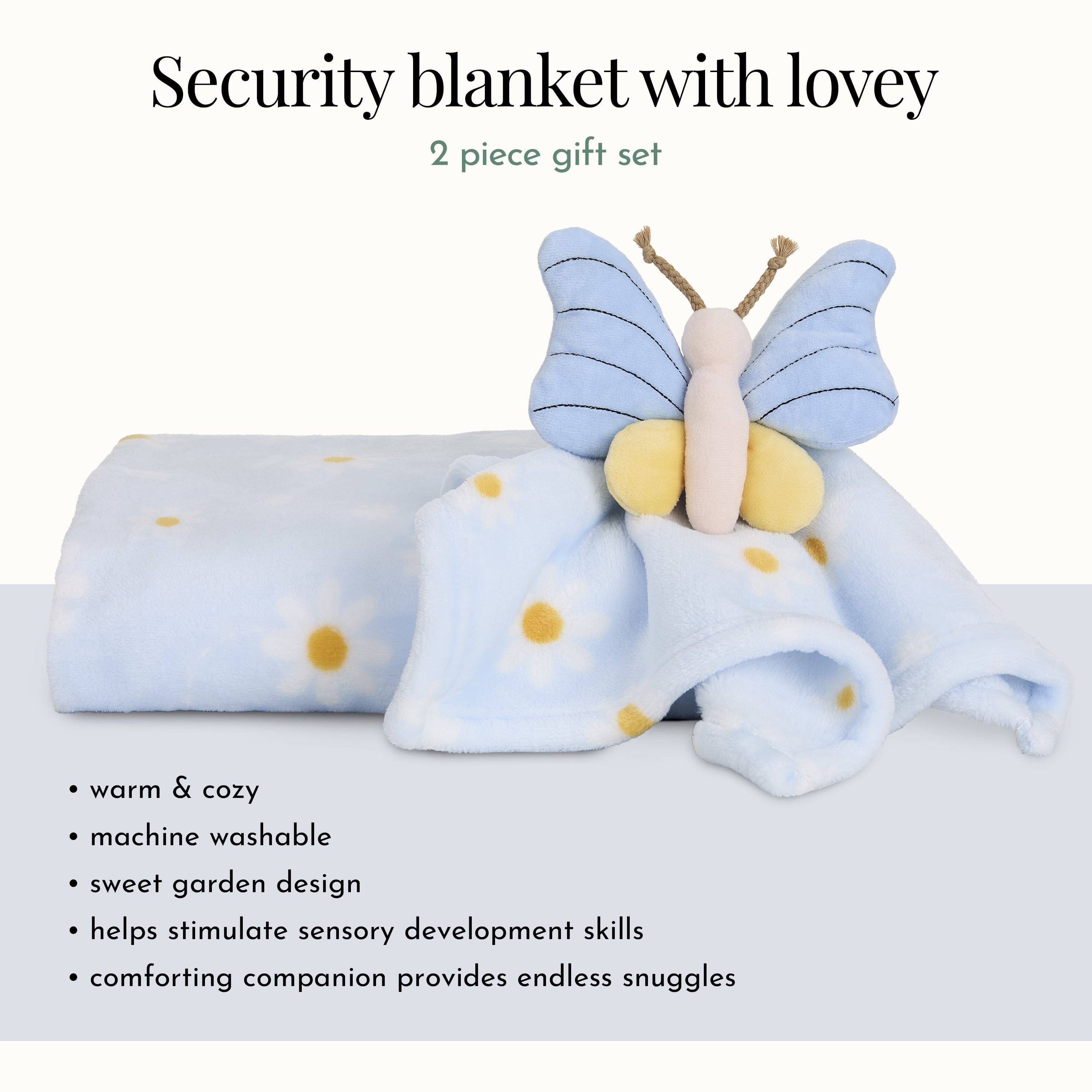 Evolur Secret Garden 2 pc Gift Set - Blanket with Lovey Garden Print