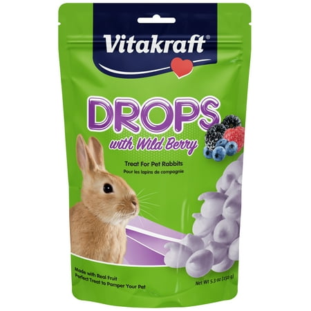 UPC: 0051233254432 | Vitakraft Drops Rabbit Treat – Wild Berry – Yogurt Treats for Rabbits