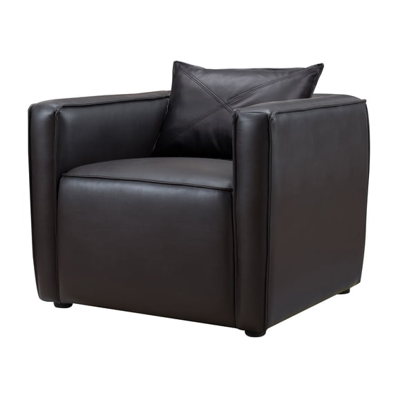 Furniture of America Contemporary Faux Leather Tureo Accent Chair, Gray