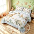 thumbnail image 3 of Manfei Forest Giraffe Animal Bed Spread Queen, Waterclor Elephant Queen Coverlet Set, White, Blue Reversible, 3-Piece, 1 Quilt and 2 Pillowcases, 3 of 7