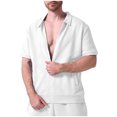 thumbnail image 1 of pstuiky camisetas de hombre, Camisa informal de verano para hombre, de color liso, de manga corta, con solapa y cremallera ropa de hombre s, 1 of 4