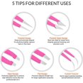thumbnail image 4 of Tweezers Set - Professional Stainless Steel 5-Piece Precision Tweezer for Men & Women Great Facial Hair Removal, Eyebrow Shaping, Splinters Ingrown (Pink), 4 of 4