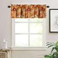 thumbnail image 3 of Boho Floral Window Valance, Vintage 70s Hippie Bright Orange Flowers Groovy Print Blackout Valance for Boys Girls Room Living Room Kitchen Cafe, 54x18in, 3 of 6