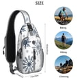 thumbnail image 5 of Sling Backpack,Blue Christmas Snowflake Pattern Crossbody Bag with Water Bottle Holder,Waterproof Sling Bag for Men/Women with Chest Phone Holder for Hiking,Travel, 5 of 6