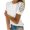 White, variant on under $10 Charella Women Ladies Solid Short Sleeve Round Neck Pullover Lace Tops Shirts Blouse Brown,M