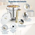 thumbnail image 6 of Soup Chafer 11QT Large Capacity Soup Chafer Sets of 2, Stainless Steel Round Soup Warmer w/Pot, Notched Lid & Fuel Holder, Catering Marmite for Party, Buffet, Event & Commercial Food Service, 6 of 8
