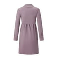 thumbnail image 3 of Outfmvch Sweater Dress Long Sleeve Dress for Women Homecoming Dresses Elegant Dress Long Sleeved Single Breasted Shirt Dress Corduroy Solid Dress Long Button Warm Dress Renaissance Dress a Purple Xl, 3 of 9