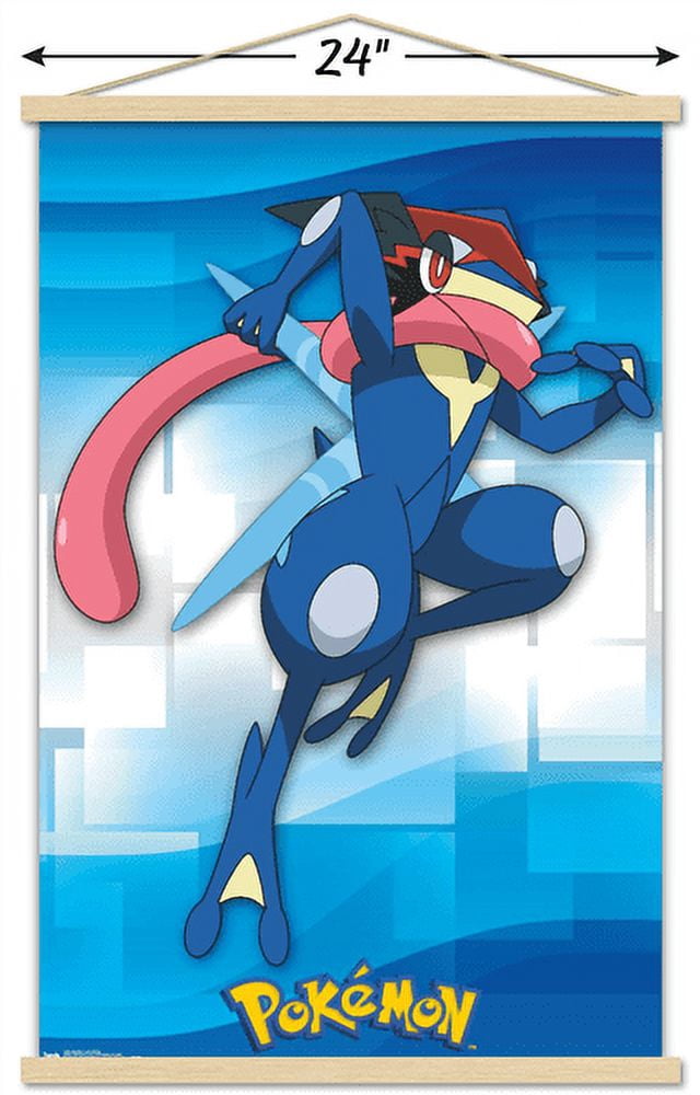 Pokemon - Ash-Greninja Wall Poster with Magnetic Frame, 22.375" x 34"