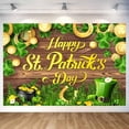 thumbnail image 4 of 5x3ft St. Patrick's Day Photography Backdrop, Happy St.Patrick's Day Backdrop Green Shamrock Background Banner, Gold Green St. Patrick's Day Background for Patrick's Day Birthday Baby Shower, 4 of 5