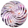 thumbnail image 2 of Designart "Mauve Glass Blooms: Lotus Elegance" France Vortex Round Wall Mirror - Landscapes Oval Printed Decorative Mirror - Multiple Color Options, 2 of 5
