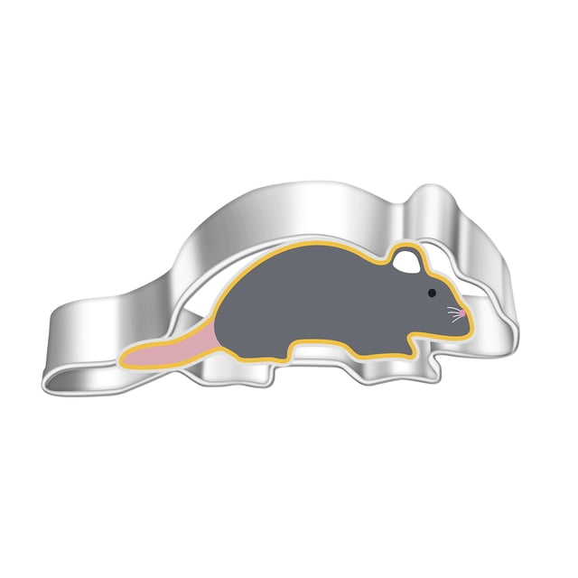 Molde de acero inoxidable para galletas, molde para cortar con forma de ratón y gatito de dibujos animados, herramienta para hornear masa de pan al vapor