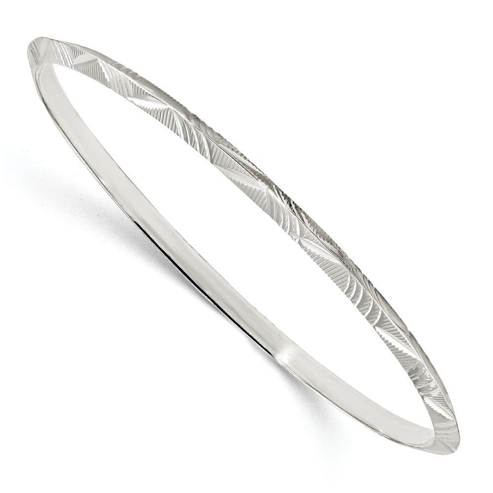 Details about   Sterling Silver Fancy Slip-on 4 MM Bangle Bracelet MSRP $260
