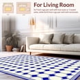 thumbnail image 2 of ODIKA 4'x6' Machine Washable Non-Slip Area Rug, Trellis on Ivory High Traffic Rug, Blue, 228650, 2 of 7