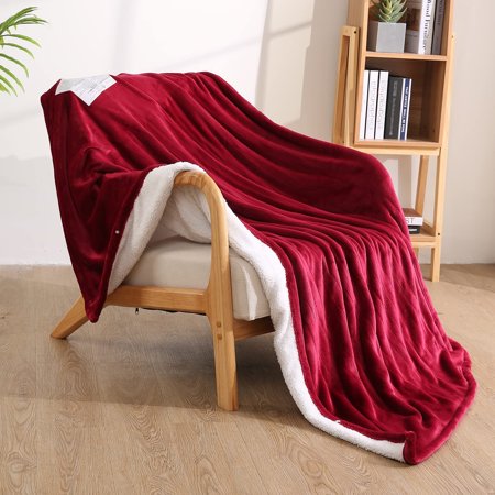 MARNUR Electric Throw Blanket 50" x 60" Heated Throw with 4 Heating Levels, 3H Auto-off, Fast Heating, Machine Washable, Red
