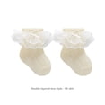 thumbnail image 2 of Yunliwuli Little Girls Ankle Socks Mesh Breathable Bow Decor Sweet Embroidery Ruffled Socks, 2 of 3