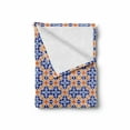 thumbnail image 2 of Boho Soft Flannel Fleece Throw Blanket, Moroccan Stars with Warm Colored Diagonal Stripes Ornate Culture Pattern, Cozy Plush for Indoor and Outdoor Use, 70" x 90", Multicolor, by Ambesonne, 2 of 6