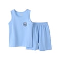 thumbnail image 4 of felwors Boys Tank Top and Shorts with Pockets Pajamas Set Summer Sleeveless Sleepwear Cozy Lounge Set(4-5 Years), 4 of 4
