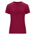 thumbnail image 3 of Otvok Women's Casual Basic Going Out Crop Tops Slim Fit Short Sleeve Crew Neck Tight T Shirts, 3 of 6