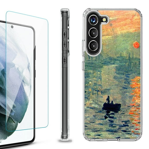 OneToughShield ® for Samsung Galaxy S23  S23 Plus 5G Shockproof Bumper Phone Case, with Tempered Glass Screen Protector - Sunrise Impression