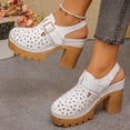 thumbnail image 5 of Dakaela Womens Chunky Heels Mules Closed Toe Slingback Platform Clogs Sandals Comfortable Casual Pumps Slides Shoes with Strap White 8.5, 5 of 9