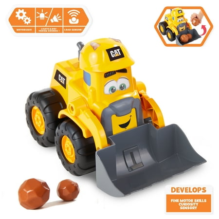 CAT Jr. Preschool Construction Buddies Wheel Loader, Light & Kid Vroom Sounds and Auto Dumping Feature Truck Play Vehicle