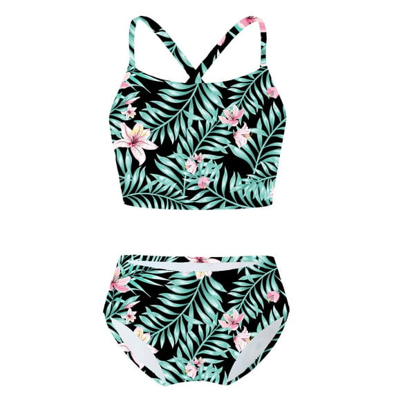 inhzoy Kids Girls Horse Rainbow Printed Bathing Suit Swimsuit Two Pieces Bikini Set Swimwear