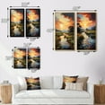 thumbnail image 4 of Designart "Sunset Over a Vietnam River Delta II" Vietnam Framed Wall Art Set Of 2 - Red Landscapes Gallery Wall Frame Set For Home Decor, 4 of 7
