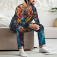 thumbnail image 7 of Picia Vibrant Rooster Painting Pattern Men’s Long-Sleeve Sleepwear Set - Soft 2-Piece Loungewear with Pockets, Comfy PJs for Relaxing Nights-XX-Large, 7 of 7