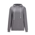 thumbnail image 4 of Womens Tops Solid Color V Neck Loose Drawstring Hooded Sweat Casual Trendy Soft Plus Size Breathable Going Out Shirts (Medium, Gray), 4 of 7