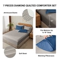 thumbnail image 5 of Flymme 7 Pieces Full Size Bed in a Bag Blue Comforter Set with Sheets Modern Quilted Diamond Bedding Sets Complete Full Bed Sets for Bedroom Decor, 5 of 8