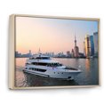 thumbnail image 2 of Designart "Shanghai Bay Yacht" Boat Floater Framed Canvas Art Print, 2 of 5