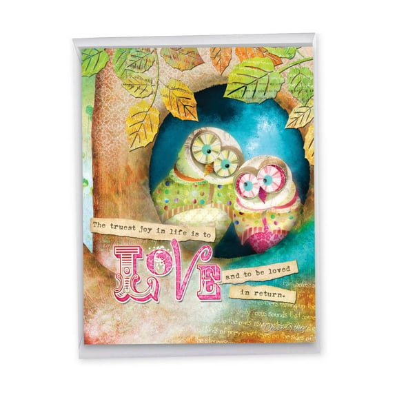 1 Jumbo Wedding Greeting Card (8.5 x 11 Inch) - FOREST FRIENDS: 10 assorted Note Cards J2952CWDG